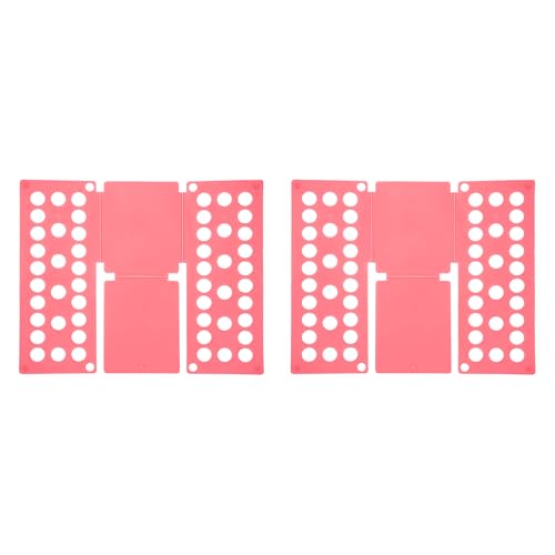 sourcing map Lot de 2 planches pliantes en plastique pour chemises et vêtements, organiseurs de t-shirts pliables pour placard, armoire, tiroir, rangement facile des vêtements (rose, 48 x 40 cm)