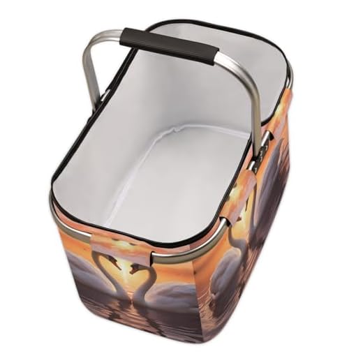 Love Swan Collapsible Shopping Basket