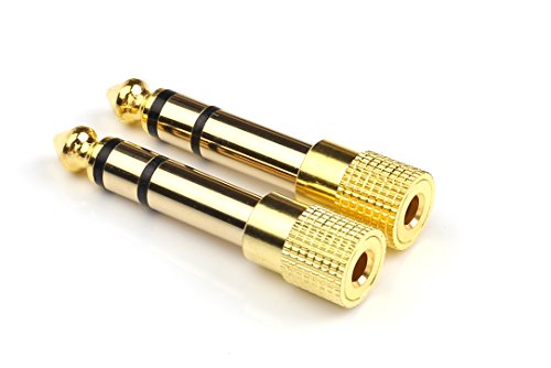 Devinal Professional 6.35mm 1/4 inch Plug to 3.5mm 1/8 inch Jack Gold Plated TRS AUX Stereo Audio Headphone Jack Adapter Converter Connector(2 Pack) - Image 4