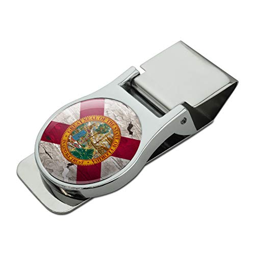 GRAPHICS & MORE Rustic Florida State Flag Distressed USA Satin Chrome Plated Metal Money Clip