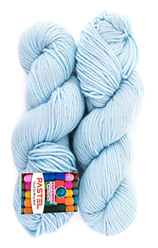 Image of Yerose Pastel Color Acrylic Wool Hand Knitting Yarn (Baby Blue) (Hanks-300Gm)