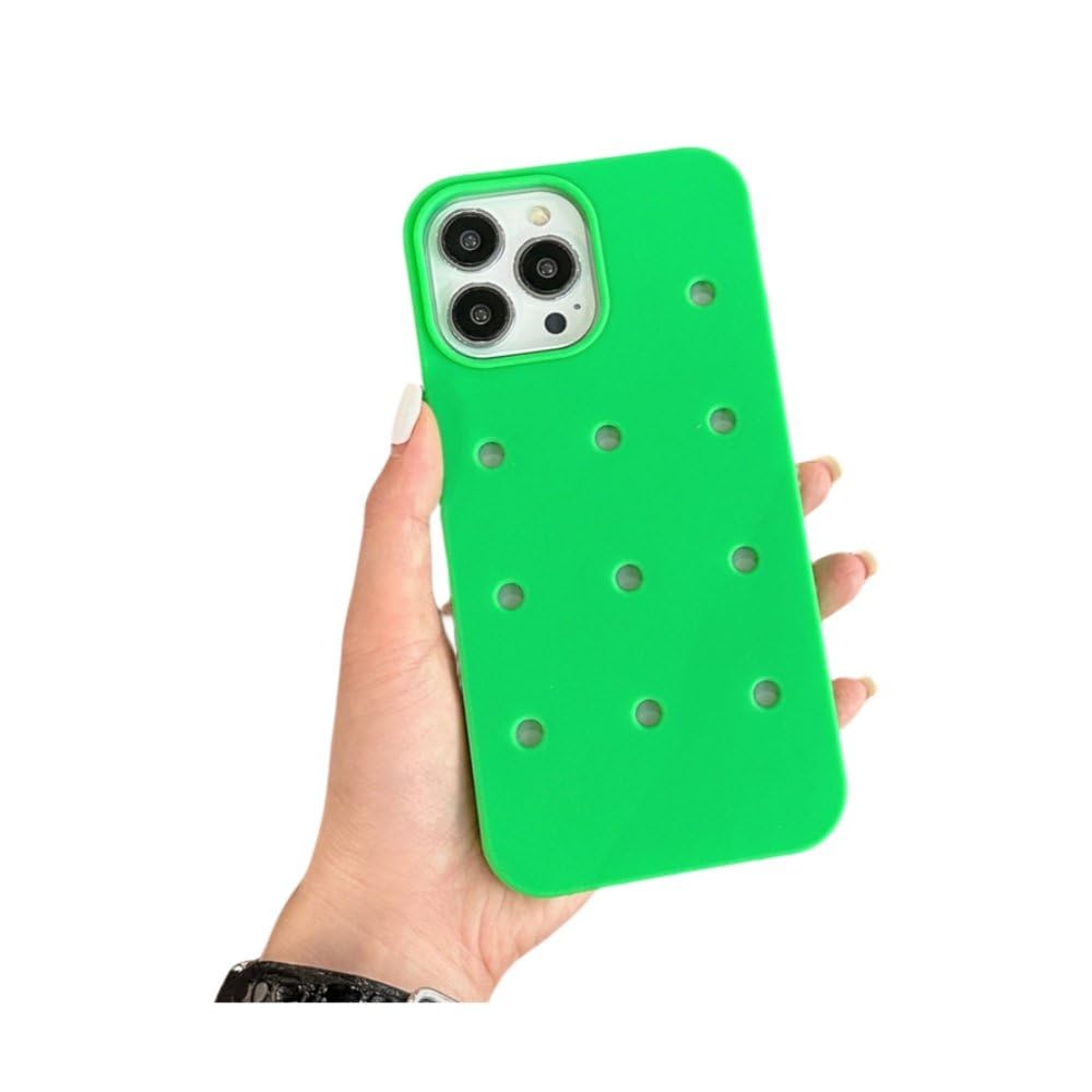 Étui silicone vert pur pour iPhone 13 Pro Max style trou - 2