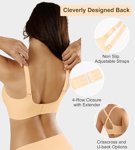 Image of Padded Wireless Bras for Women - Wireless Bra Bralettes for Women with Support Padded Bralette