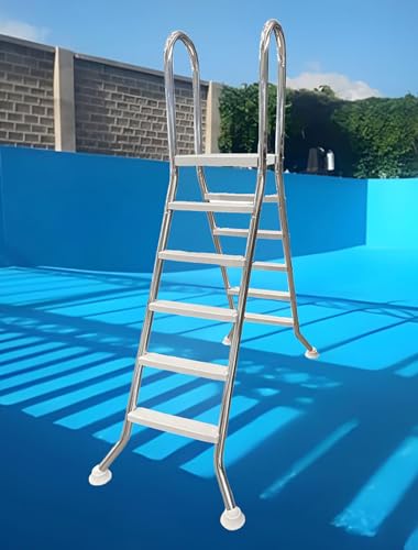 Escalera para piscina con 5 peldaños y barandales dobles miniatura 1