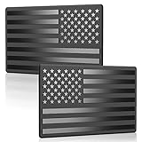 2 Pack Car American Flag Sticker, Black 3D US Decal for Vehicles, 5'x 3' Small USA Bumper Emblem Sticker compatible with jeep, trucks, RV, SUV and more (One Left and One Right)