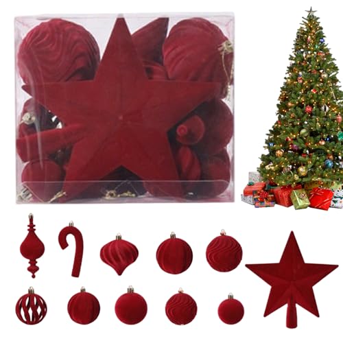 Boules de Noël incassables en velours floqué pour décorer sans risque