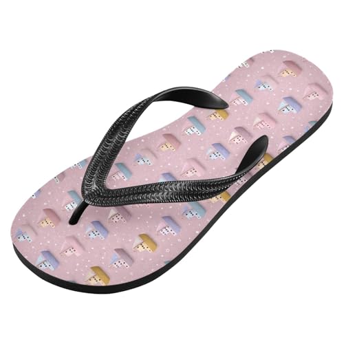 Flip Flop Sandals Cute Boat Print for Women Men Beach Outdoor XS2