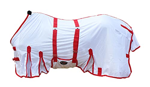 Image of Challenger Horse Mesh Light Weight Summer Fly Sheet Spring Airflow White 73409B