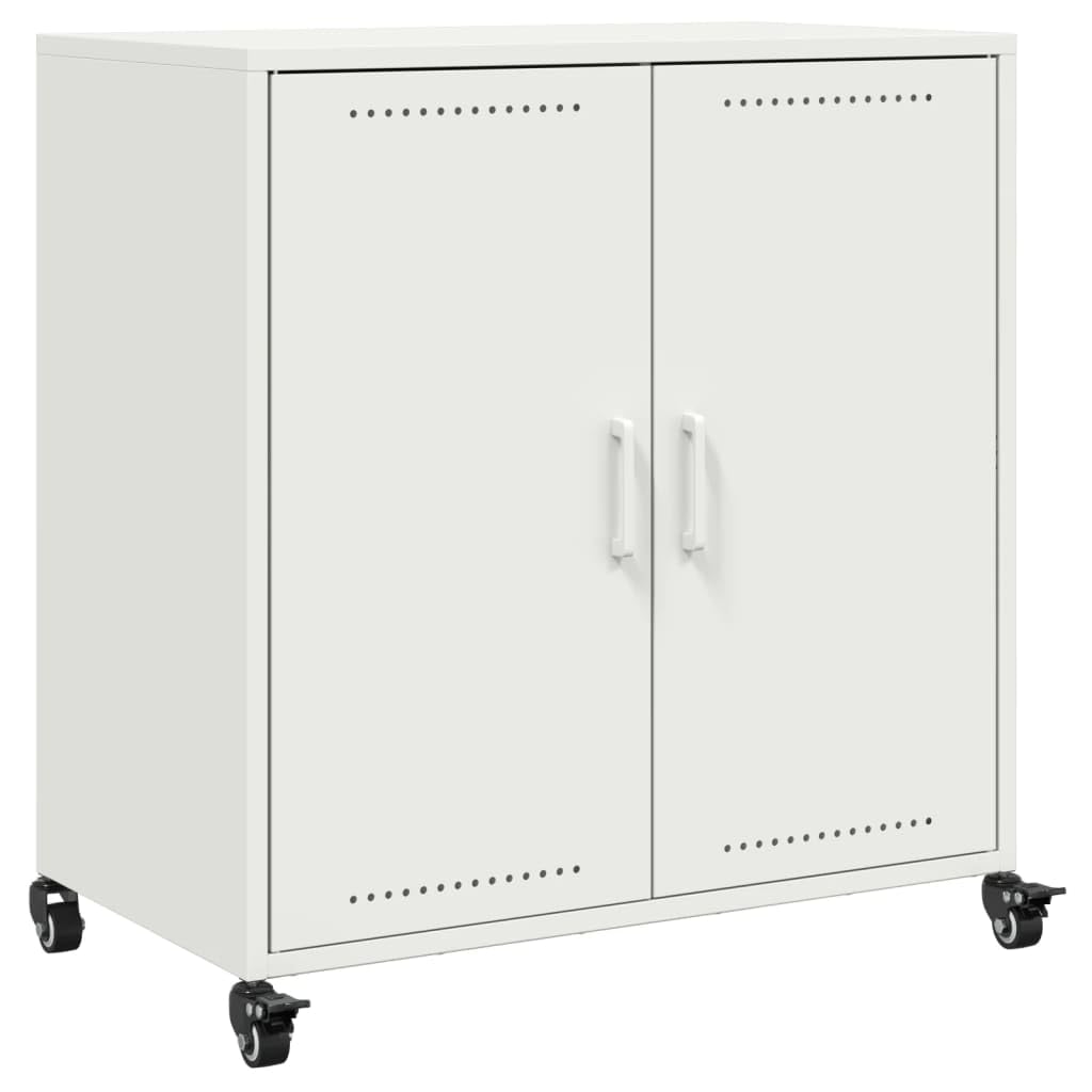 vidaXL Buffet, Armoire avec Porte, Placard avec Rangement, Organisateur de Salle de Séjour Salon Maison Intérieur, Blanc 68x39x72 cm Acier