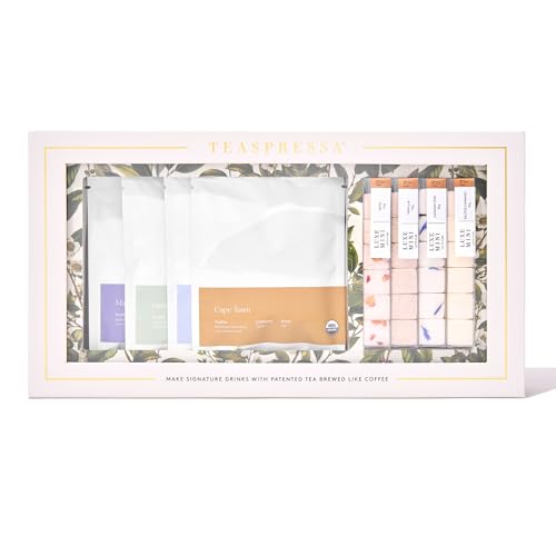 Tea Latte Sampler Kit by Teaspressa – Tasting Set with 4 Signature Organic Tea...