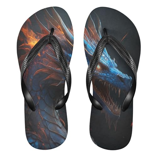 STAYTOP Fire Dragon Flip Flops Sandals of Men's & Women's,Sandals Beach Slippers Shower Slides