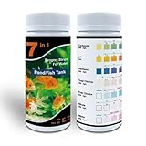 Kit de tiras reactivas 7 en 1 para acuarios y estanques de agua dulce y salada, tiras de prueba de calidad del agua fáciles de usar con tabla de colores