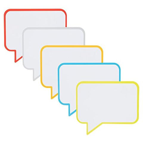 Speech Bubble Magnets or Magnetic Speech Balloons 6 x 5 Inch - Pack of 5 - Dry Erase Magnets - Can be Used for Agile, Scrum, Kanban or Lean - Easily to Clean and Reuse Cover