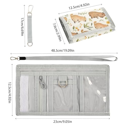 ALAZA Kids Wallets for Boys Girls Toddler Trifold Wallet Children Small Capybaras with Zipper Coin Pocket3