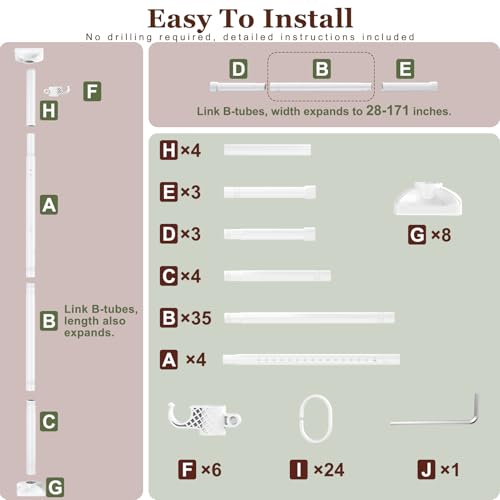 Goovilla Room Divider for Room Separation, 4-10ft(H) 28-171inch(W), White by Goovilla - Used condition - Image 7