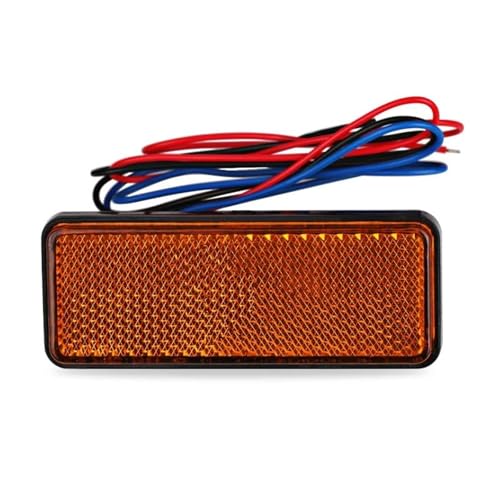Piloto trasero reflector de luz de freno universal 12V amarillo para moto y remolque