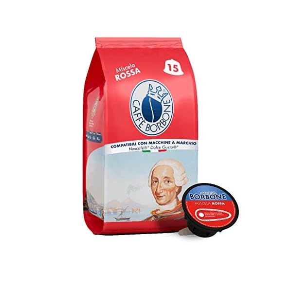 Caffè Borbone Café Mezcla Roja - 90 cápsulas (6 paquetes de 15) - Compatibles con las Cafeteras Nescafé®* Dolce Gusto®*
