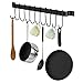Amazon Brand – Umi Porta Utensili da Cucina, 43 cm Barra Portautensili Cucina con 10 S Ganci, Barra Porta Mestoli da Parete, Appendi Mestoli da Cucina, Nero