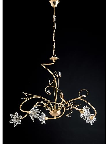 Lustre moderne en or de 5 lumières pour illuminer chaleureusement la chambre d'enfant et le salon
