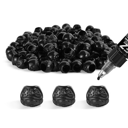 EZ Vasos para Tinta de Tatuaje - 200piezas Daruma Soporte Desechable para Pigmentos de Tinta de Tatuaje, Suministros para Tatuajes para Agujas y Máquinas de Tatuar (Negro)