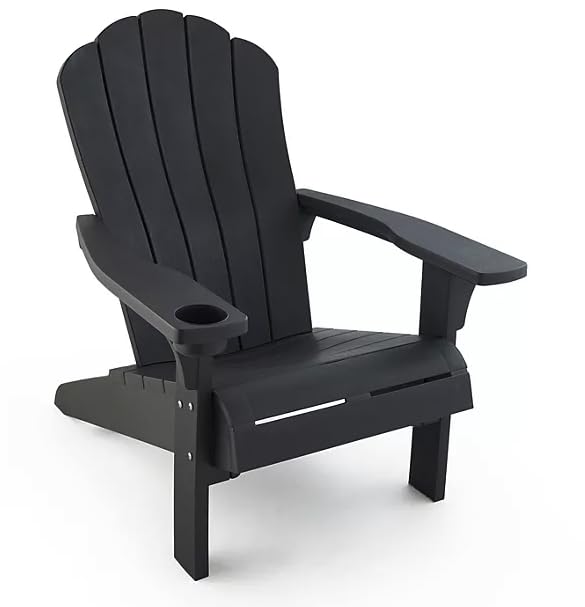 Adirondack Chair with Built-in Cupholder, Multiple Colors (Graphite Gray)