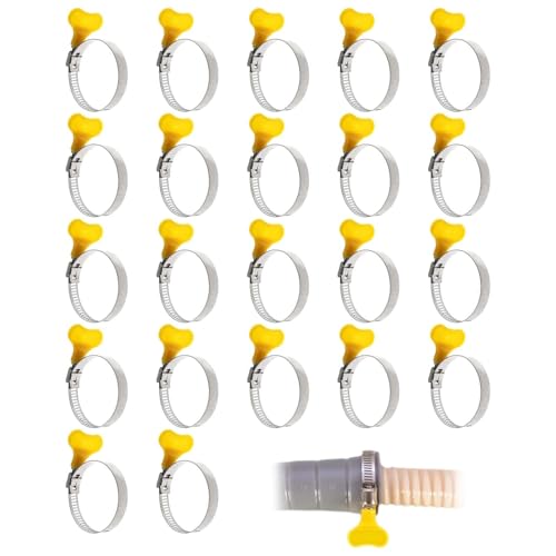 22 pezzi Fascetta Morsetto, con maniglia, 25-38 mm, Fascette Stringitubo,Fascetta Stringitubo Regolabile, Fascette Stringitubo Regolabili, Fascetta per tubi in acciaio inox,adatto per tubi flessibili