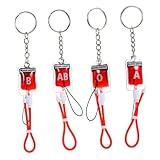 Alipis 8 pièces Porte-clés Style Sang Décoratif B AB O pour Bagage Téléphone Pendentif Inoxydable