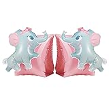 MoKo Schwimmflügel für Kinder, Cartoon Schwimmhilfe Schwimmbad Pool Schwimmen Armbands Aufblasbare Schwimmreifen für Jungen und Mädchen - Pink & Elefant