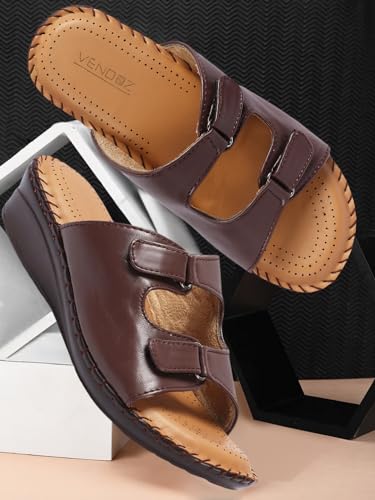 Image of Vendoz Women Doctor Sole Comfortable Beige Sandals
