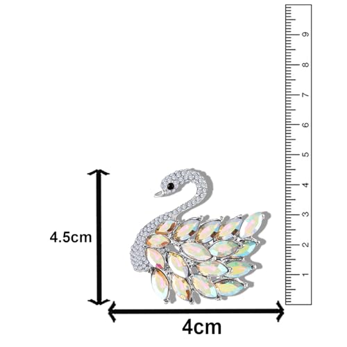 Image of Mahi Sparkling Studed Crystals Swan-Shaped Brooch Clothing Accessories for Women (PABP1101151PR)