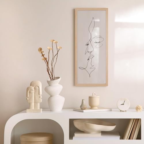 8x20 Oak Wood Picture Frame - 8x20 Photo Frame with Mat Display 4Pcs 4x6 Photos, 4x6 Picture Frame Wood, Natural Solid Wooden Picture Frames for Wall Art Photo and Prints(1 Pack, Beige)