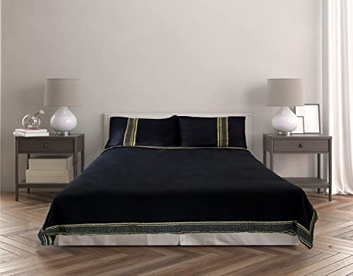 Housse de couette deux places avec 2 taies d'oreiller, parure de lit 100% polyester - 3