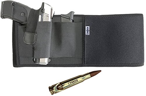 CANNON Concealed Carry Belly Band Holster with Bonus 50 Cal Bottle Opener | Fits Full Size Glock Pistols to The Smallest compacts Like Ruger LCP and S&W Bodyguard