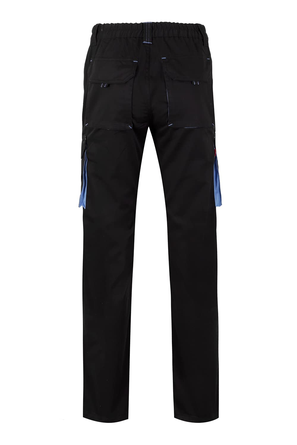 Velilla 103024S; Stretch-Hose mit mehreren Taschen; Farbe Schwarz und Himmelblau; Größe 36