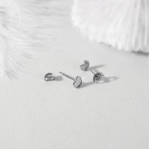 Aoedej 925 Sterling Silver Heart Earrings For Girls Tiny Heart Earrings Studs Girls Earrings Heart Stud Earrings For Women (Silver) #TOP4