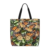 Montones De Mariposas Monarca Naranjas Bolsa De Compra Versátil Bolso Bandolera Portátil Tote Shopper Para Picnic Trabajo Cotidiana