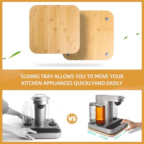 Appliance Slider for Bartesian Cocktail Making Machine, Bamboo Sliding Tray for Kitchen Appliances Cocktail Maker Countertop Sliding Mat - Thumbnail 5