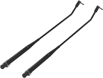 Black Stainless Steel Windshield Wiper Arms 2pc Set for 1987-1993 Mustang Fox Body