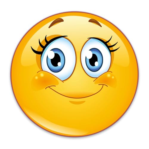 easydruck24 Aufkleber Smile lustig I 10 cm rund I wetterfester selbstklebender Foliensticker mit UVâ€¦ – Miniatur