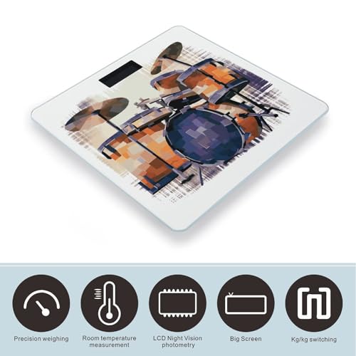 Báscula digital de baño Jazz Drum con pantalla LCD amplia miniatura 3
