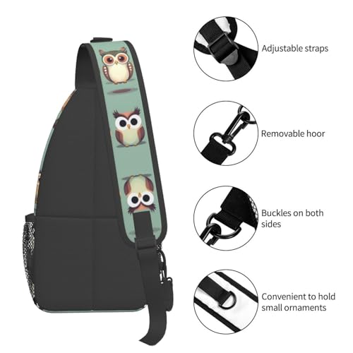 Mochila cruzada con diseño búhos para mujer y hombre miniatura 5