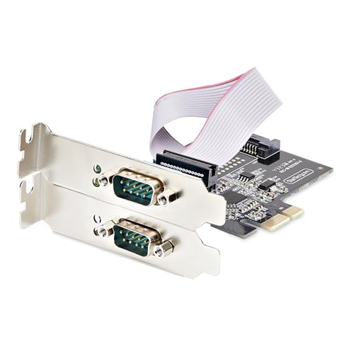 Image of StarTech.com 2-Port Serial PCIe Card, Dual-Port PCI Express to RS232 /RS422 /RS485 DB9 Serial Card, Standard /Low-Profile Brackets, 16C1050 UART, ESD Protection, Windows /Linux, TAA