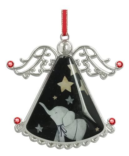 XUTAI Engel kerstboom ornamenten kerst ornament glas kerst opknoping engel glazen hanger voor vakantie decoratie (olifant onder de ster)