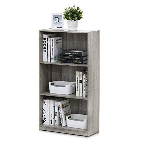 Furinno BASIC Book Shelf, 3-Tier Bookshelf with Open Shelves, Standing Bookcase, 9.3" x 21.8" x 39.5", for Organization and Storage, for Living Room, Bedroom, Home Office, French Oak by Furinno - Used condition - US$32.84