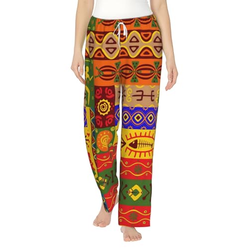 Pantalon de pyjama ample femme aux motifs nationaux africains