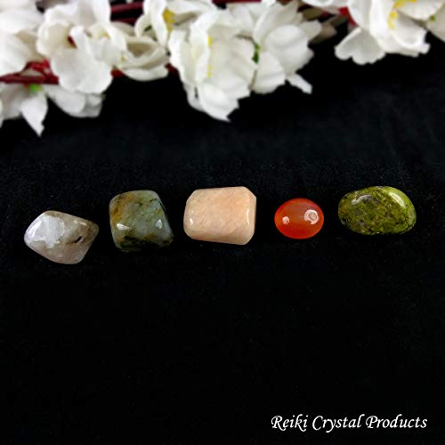 Image of Reiki Crystal Products Certified Natural Crystal Tumble Stone Kit | Multiple Crystal Stone Sets for Meditation, Reiki, Chakra & Spiritual Practices