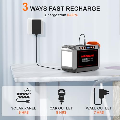 image for MARBERO 148Wh Solar Generator with Solar Panel Included Portable Power