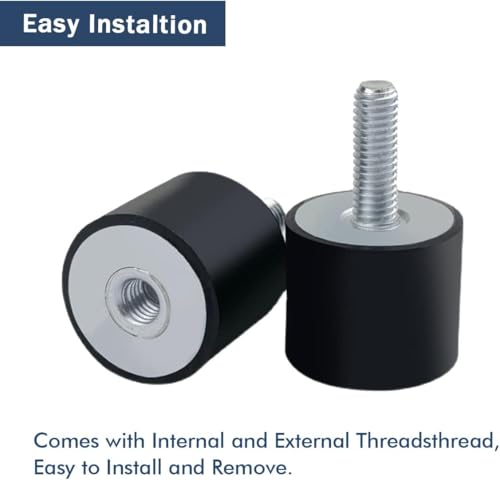 4 Stück Gummipuffer Anti-Vibration, Stoßdämpfer Gummilager Silentblock Schwingungsdämpfer Isolator Halterungen, Stecker Buchse Vibrationsdämpfer für Benzinmotoren Wasserpumpen Bootsspulen (M6)