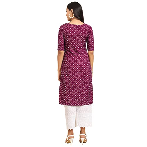 Image of Pinkmint Women's Crepe Digital Print Straight Kurta