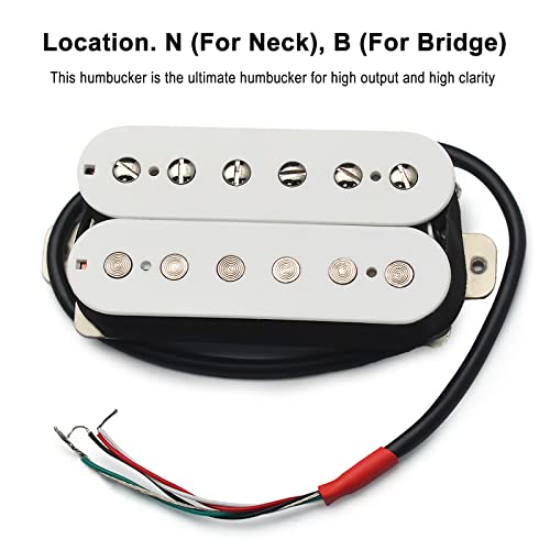 Saphue Alnico 5 Electric Guitar Pickup Humbucker Double Coil Pickup Alnico V Guitar Parts White #TOP1